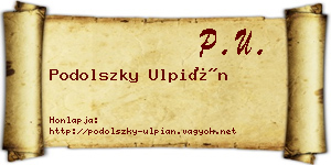 Podolszky Ulpián névjegykártya